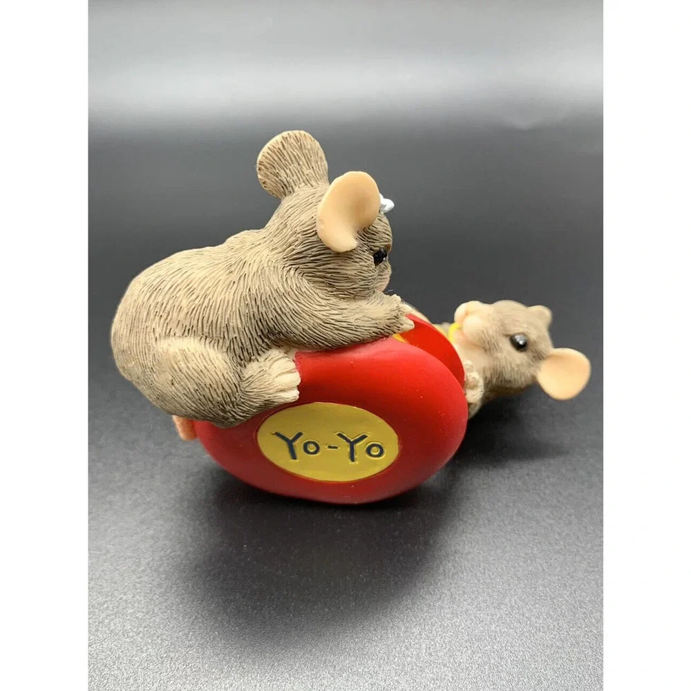 Fitz & Floyd Charming Tails Mice & Yo-Yo toy EVEN THE UPS & DOWNS ARE FUN#89/705